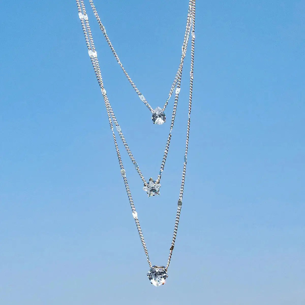 Collier Pendentif Zircon Cœur – Multicouche Choker Tendance Femme DAIPAN