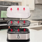 200W Power Eggs Boiler Space Saving Auto Shut-Off Smart Egg Cooker 6 Eggs Capacity Stainless Steel Rapid Egg Cooker TechVisio