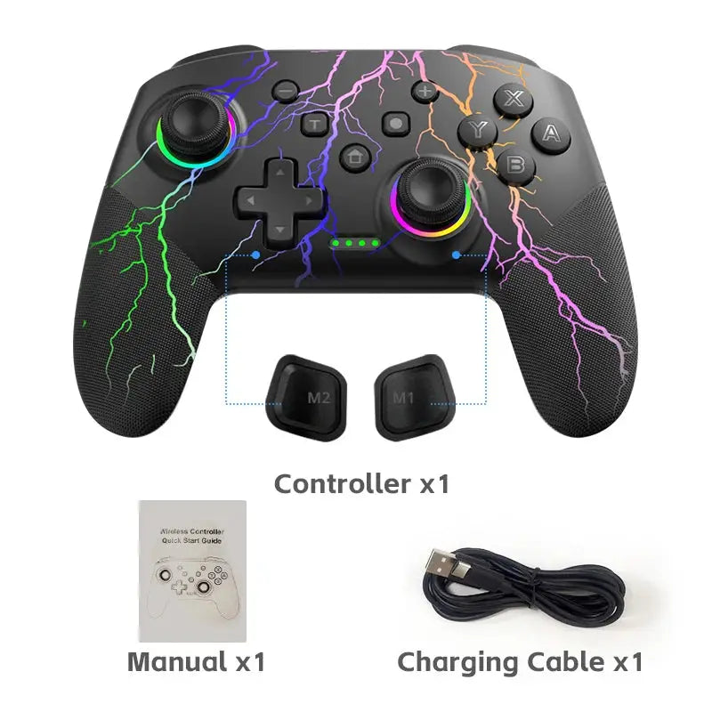 Manette Pro Switch DATA FROG – RGB | Gyroscope | Turbo | 15h TechVisio