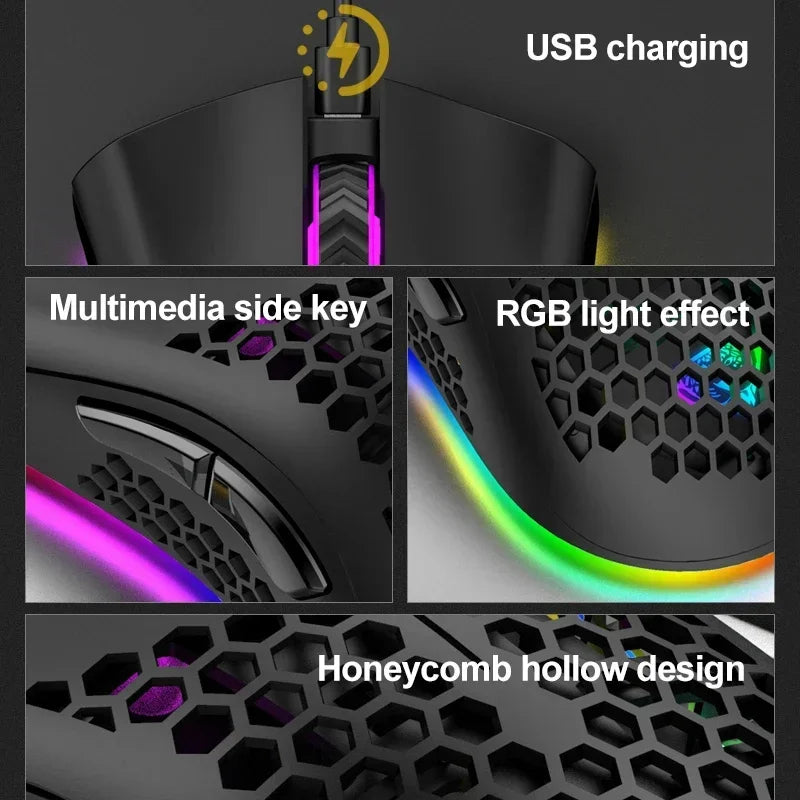 BM600 – RGB 2.4GHz Honeycomb Wireless Gaming Mouse