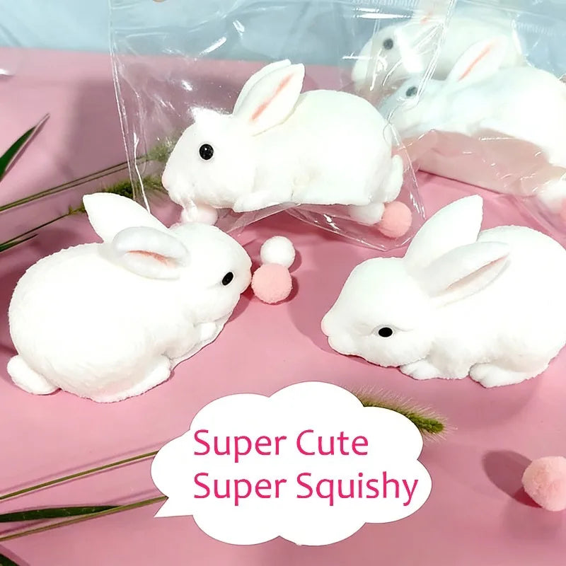 Squishy Lapin Kawaii Blanc Ultra-Doux Anti-Stress TechVisio