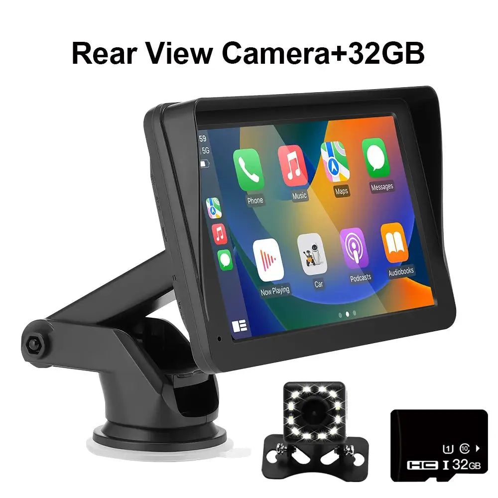 Autoradio Portable 7" Tactile – CarPlay Sans Fil, Android Auto, Bluetooth TechVisio
