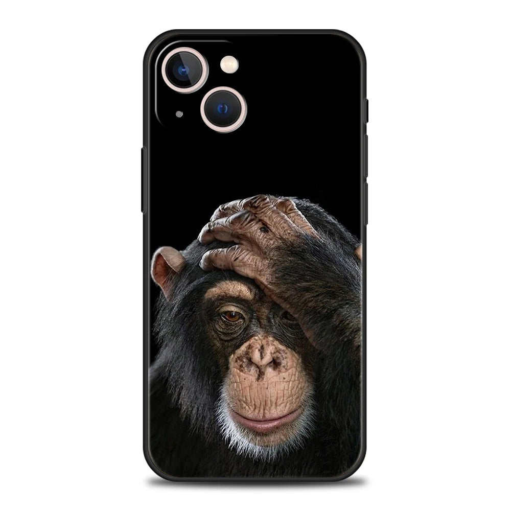 Luxury TPU Soft Phone Case For iPhone 17 Air 16E 16 11 15 14 Pro MAX 12 13 7 8 Plus X XR XS SE 2022 Cover Monkey TechVisio