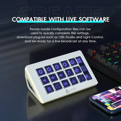AJAZZ AKP153 – Stream Deck 15 Buttons & RGB Side Screen