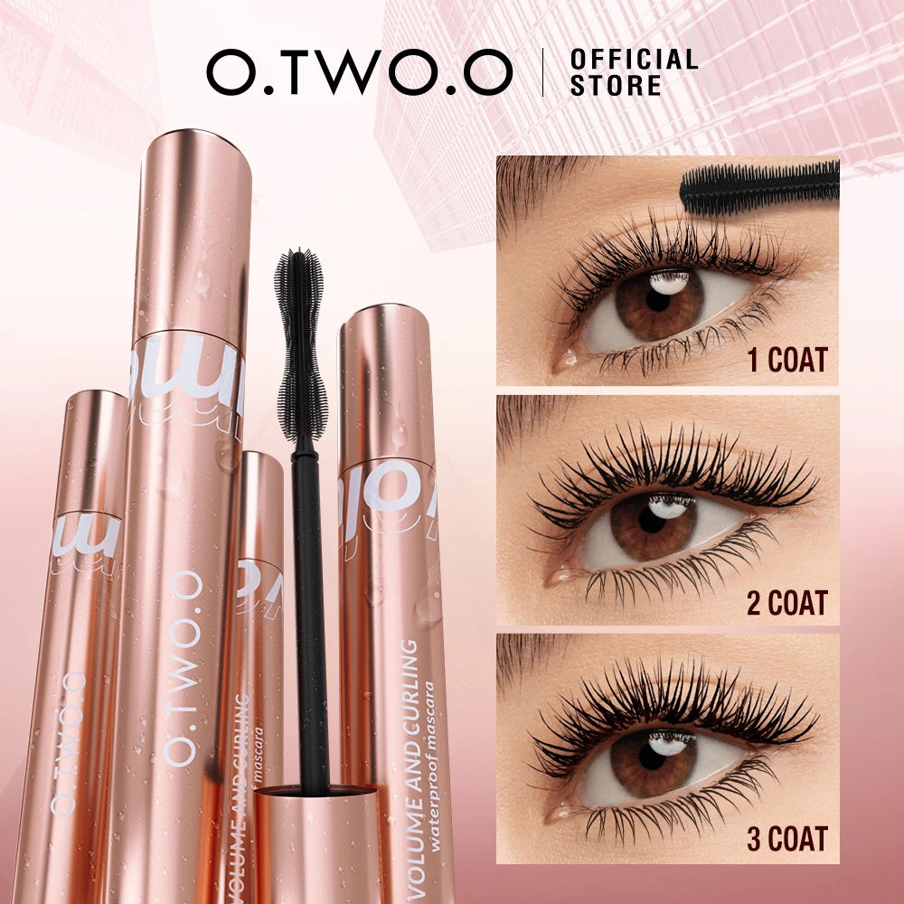 O.TWO.O Mascara Waterproof 4D Silk Fiber Curling Volume Lashes Thick Lengthening  Nourish Eyelash Extension High Quality Makeup TechVisio