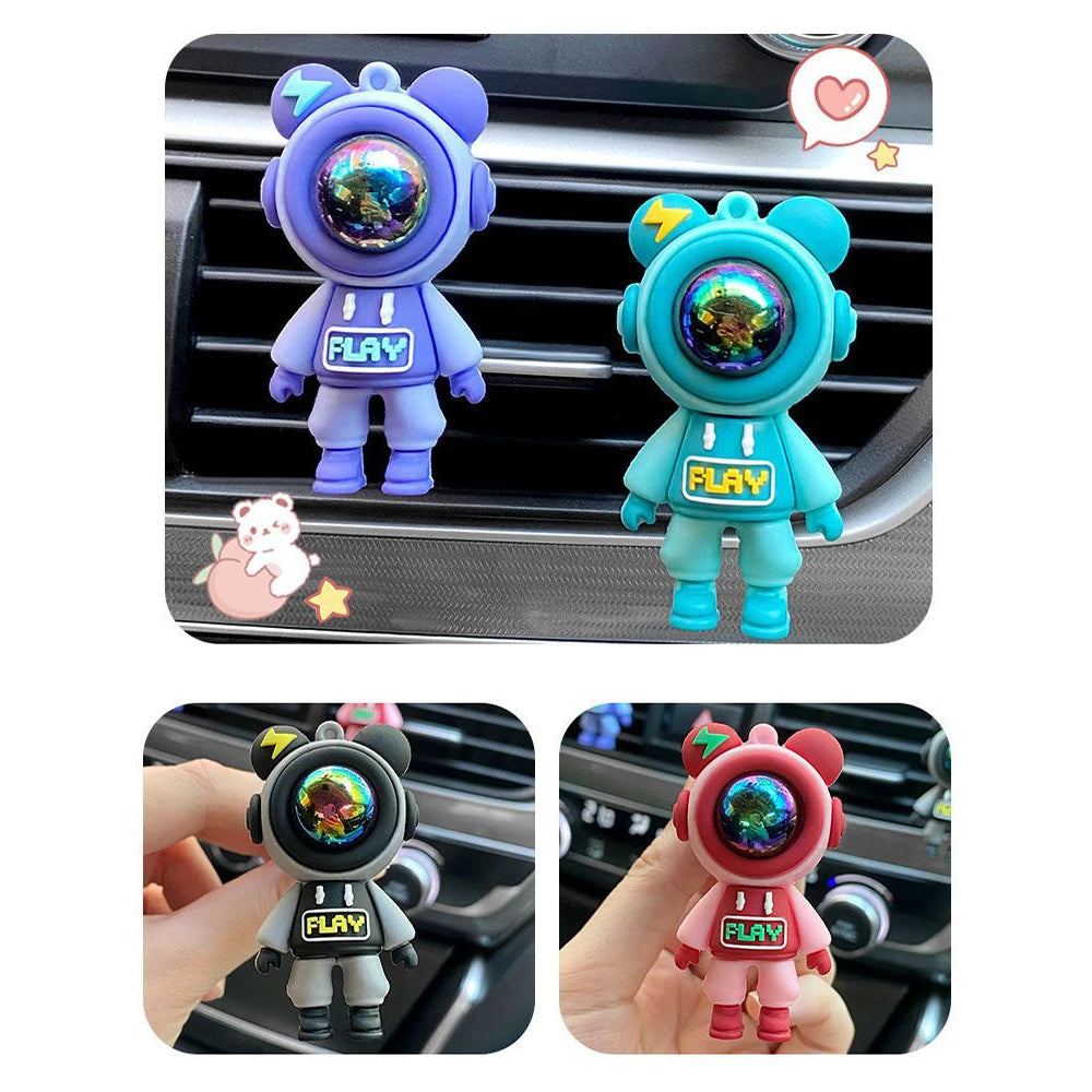 Clip Parfumé Voiture Astronaute – Grille Aération, Aromathérapie, 4 Coloris