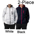Men's Full Zip Hoodie Jacket Hooded Plain Pocket Sports Outdoor Daily Sports Hot Stamping Designer Basic Casual Sweatshirts TechVisio
