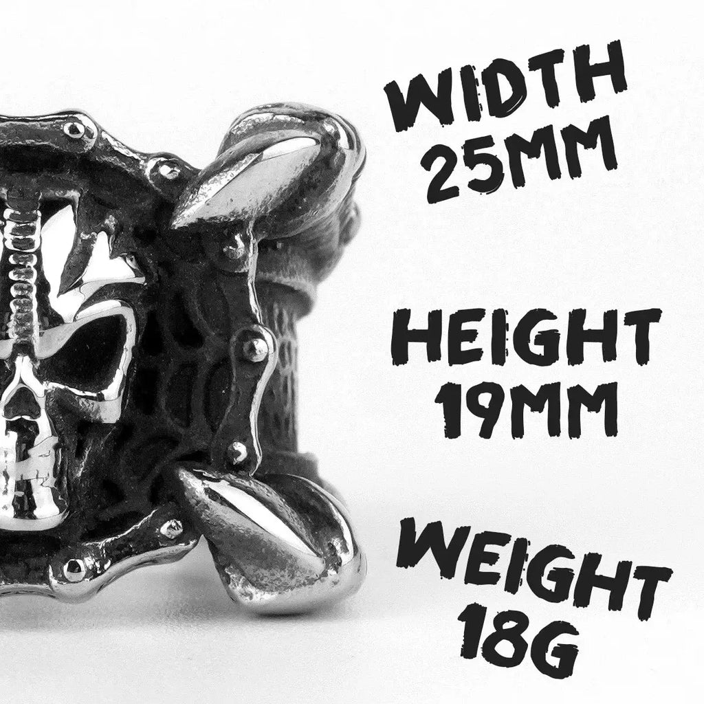 Bague Crâne Griffe de Dragon Metal Town