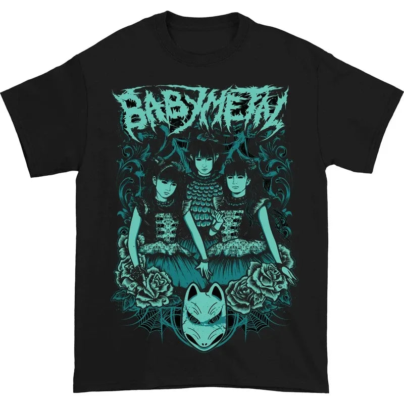 Japanese Metal Idol Group BABYMETAL Mange Poster Graphic Print T-shirt Men Women O-neck Cotton Fashion Tee Oversized Summer Tops TechVisio