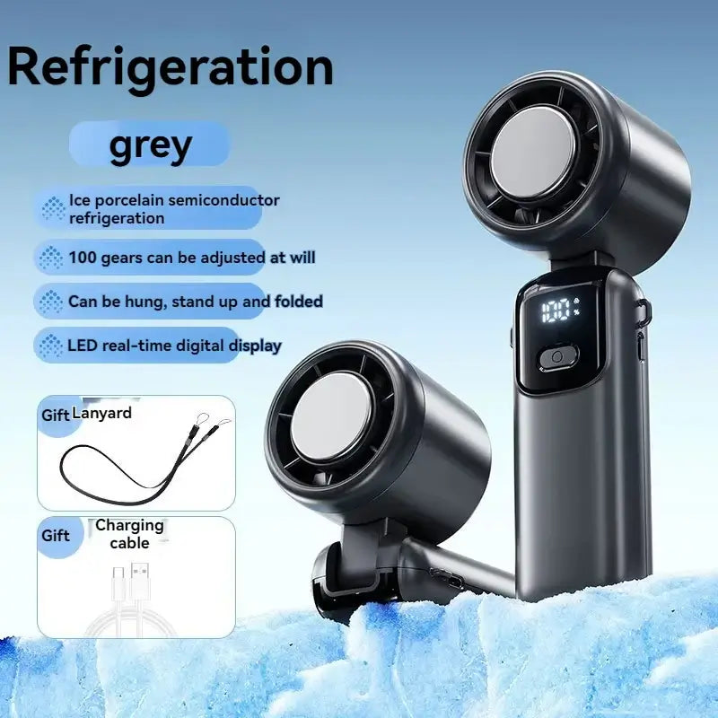 Ventilateur Portable Pliable USB + Poche à Glace – 100 Vitesses TechVisio