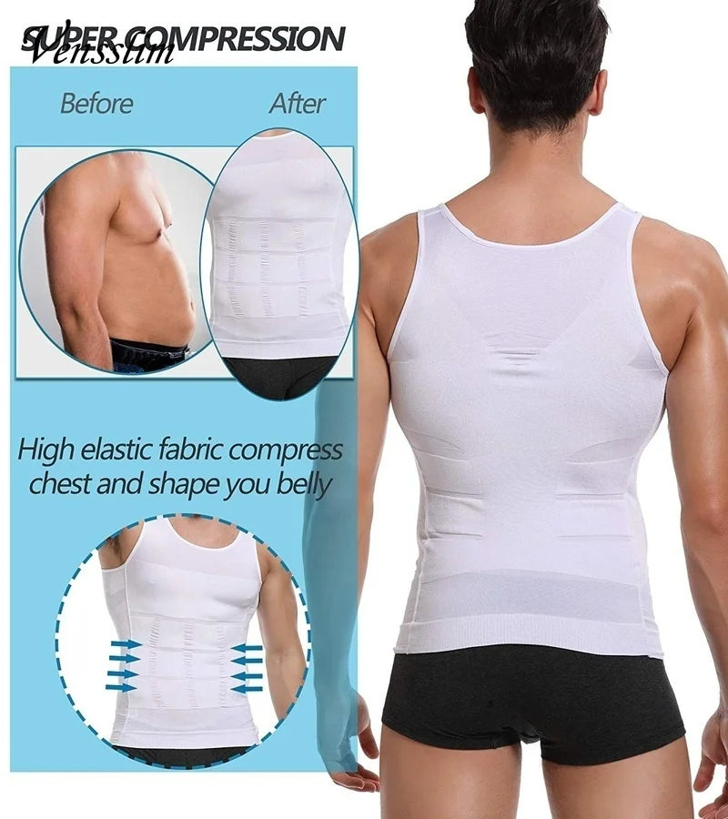 Compression Shirt Slimming Body Shaper Vest Men Gym Workout Sleeveless Gynecomastia Abdomen Waist Trainer Shapewear TechVisio