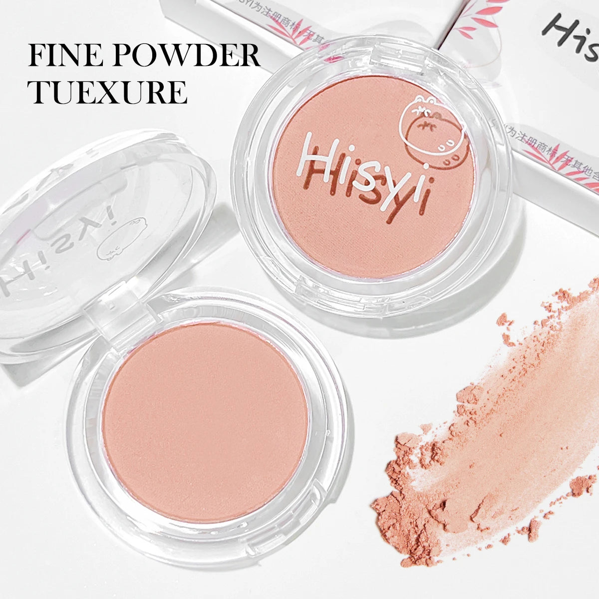Daily single-color blush - Blush with a subtle wine-like sheen, fine glittering, natural color palette, pure makeup allure TechVisio