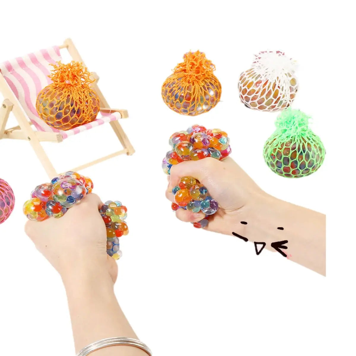 Balle Squishy Anti-stress arc-en-ciel Datgo