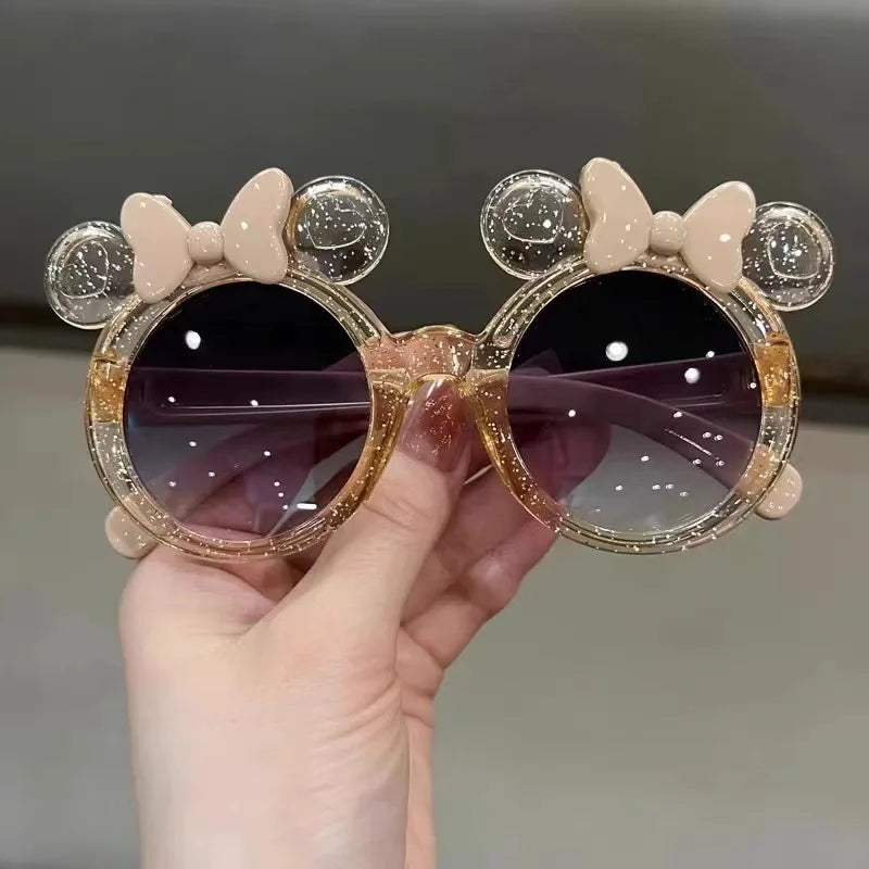 New Cute Crystal Bow Girls Children Sunglasses Fashion Trend Personalized Cartoon Sun Glasses Kids Shiny Eyewear TechVisio