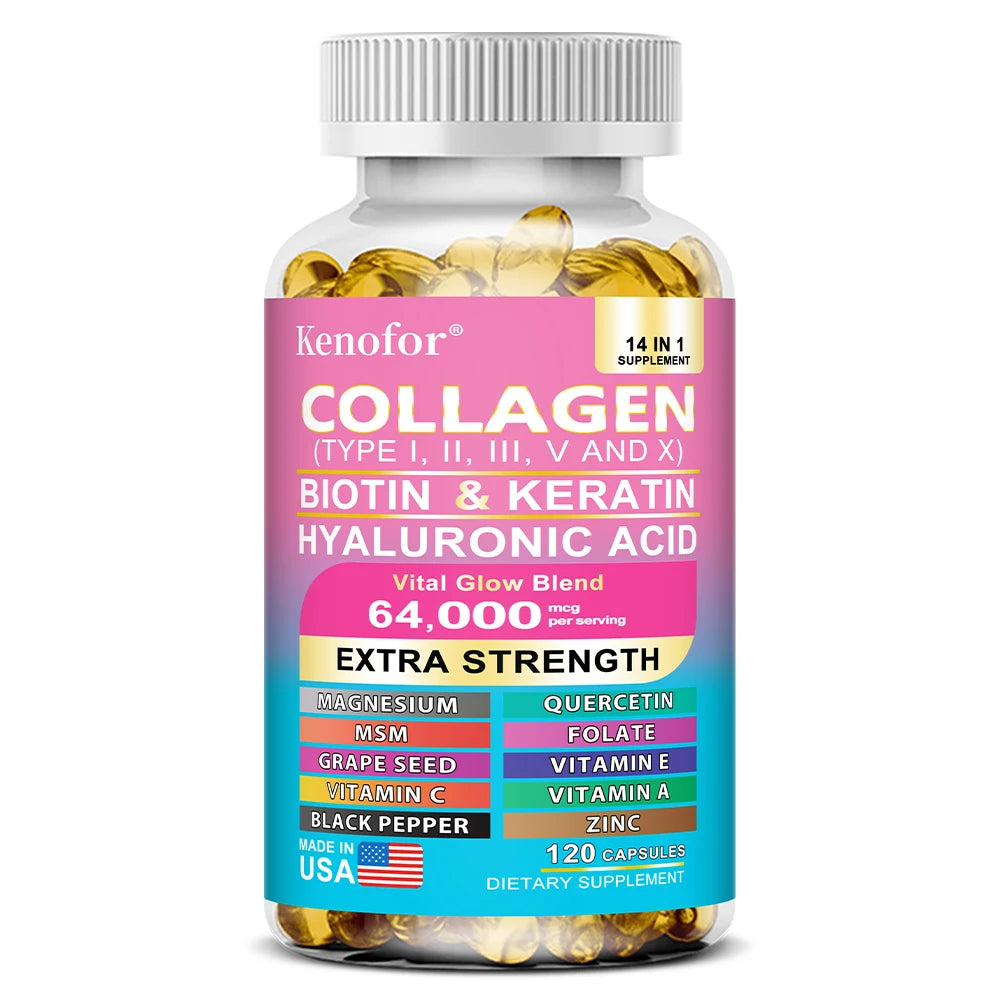 Kenofor Collagène 14-en-1 – Biotine, Kératine & Acide Hyaluronique