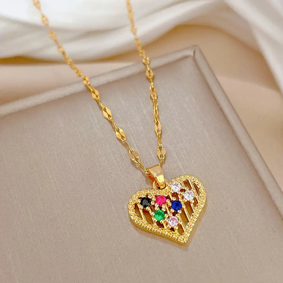 Collier  Zircon Doré ZAKOL
