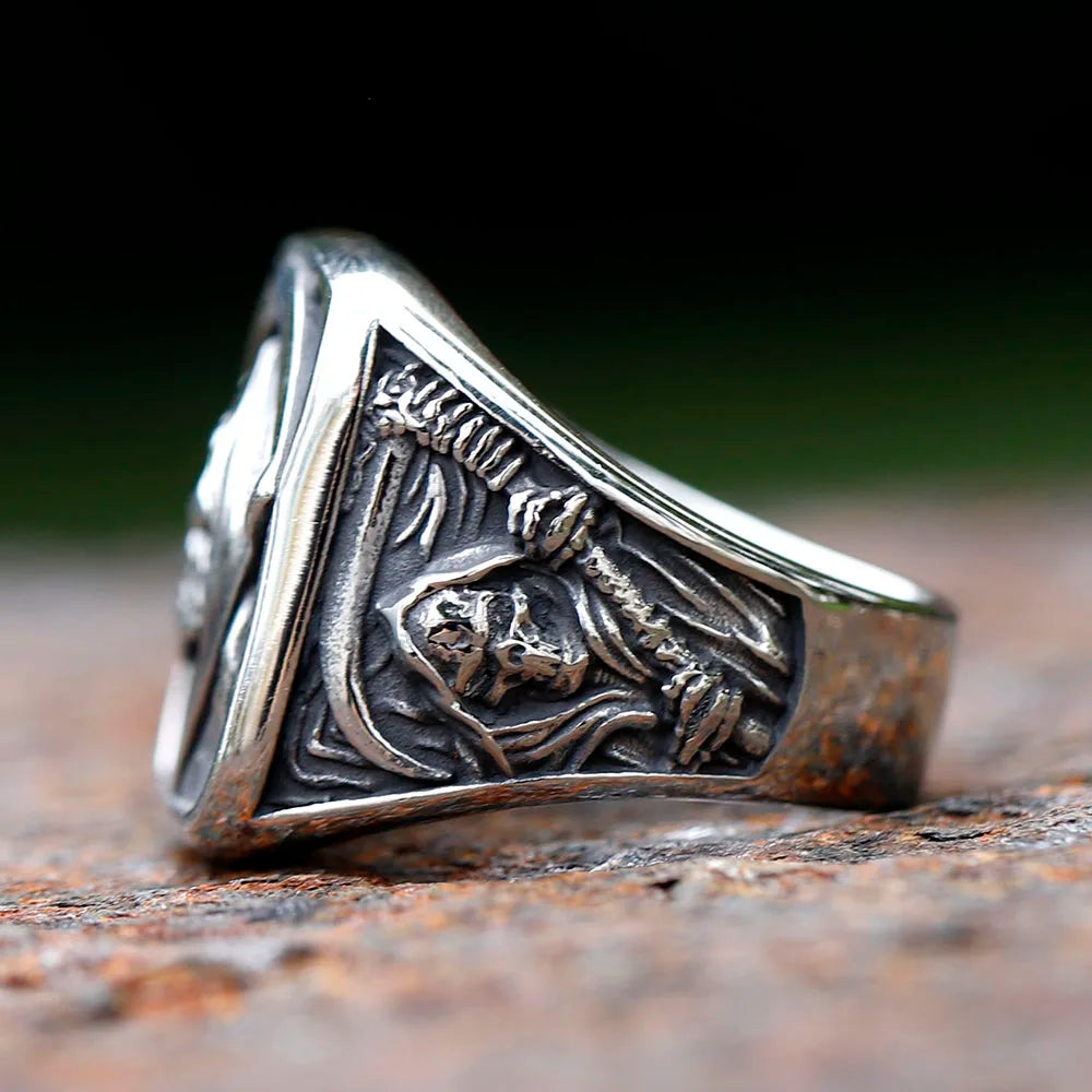 Bague Crâne Faucheuse Acier 316L – Punk Hip-Hop Homme