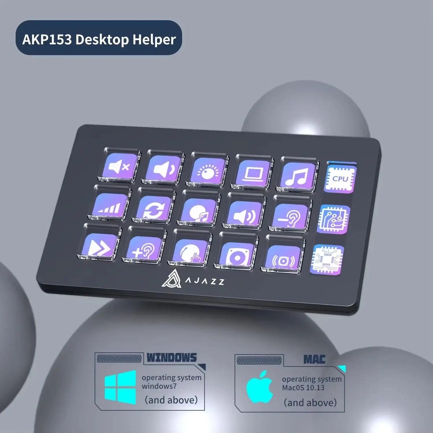 Clavier Macro Programmable Ajazz AKP03E/153E – Mini Console Bureau, Multi-Scénarios TechVisio