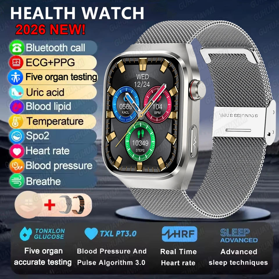 Smartwatch Gesundheit KI – EKG, SpO2, AMOLED, IP68