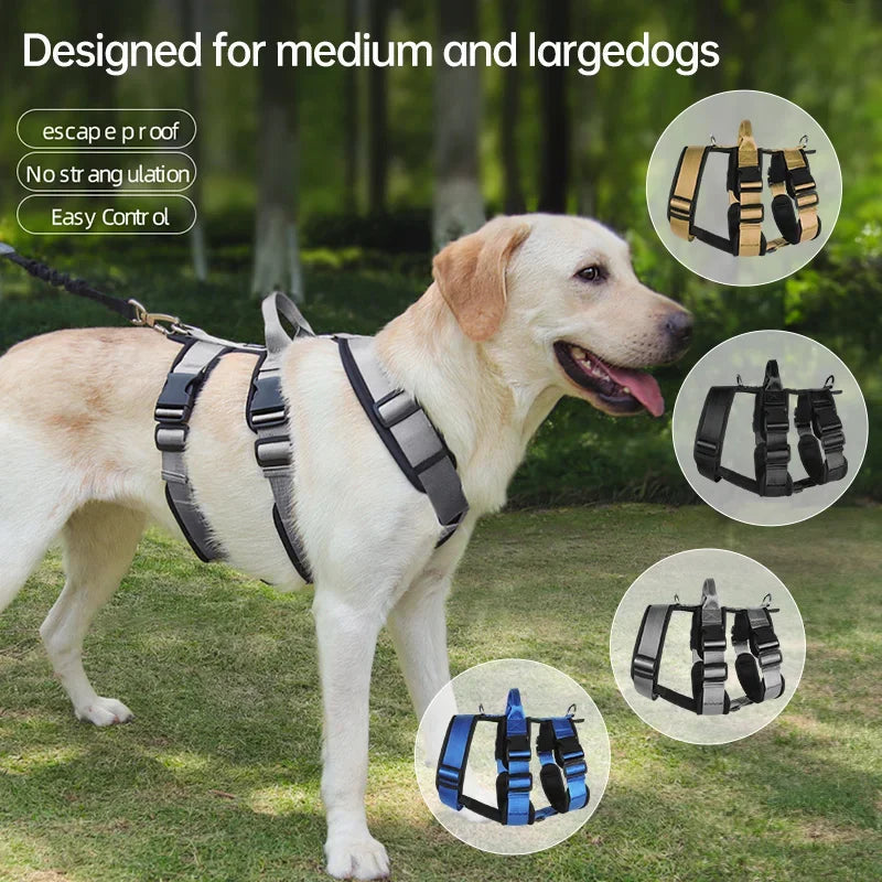 Dog Harness Outdoor Sports Harness Adjustable Anti-Breakaway Harness Easy-To-Control Dog Accessories For Medium And Large Dogs TechVisio