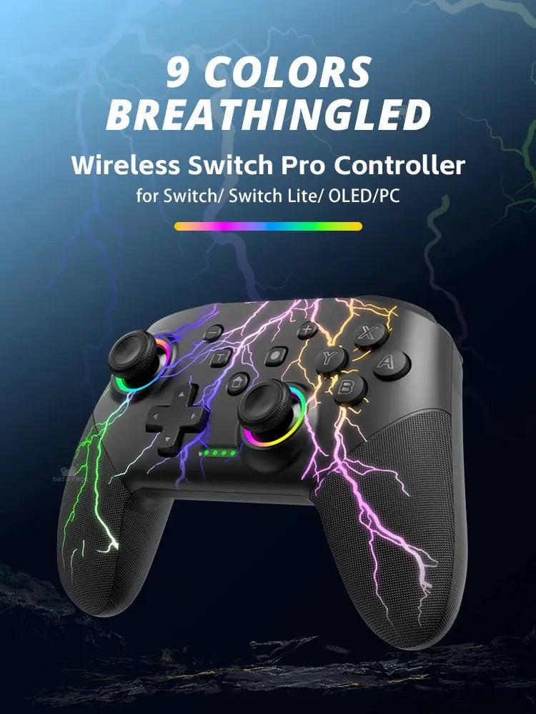 Manette Pro Switch DATA FROG – RGB | Gyroscope | Turbo | 15h TechVisio