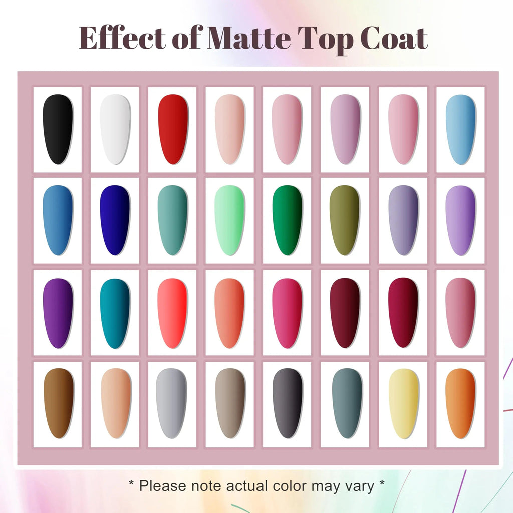 36 pcs Gel Nail Polish Set-32 Colors Gel Polish Kit Base Coat Glossy Matte And Glitter Top Coat Nail Polish Set TechVisio