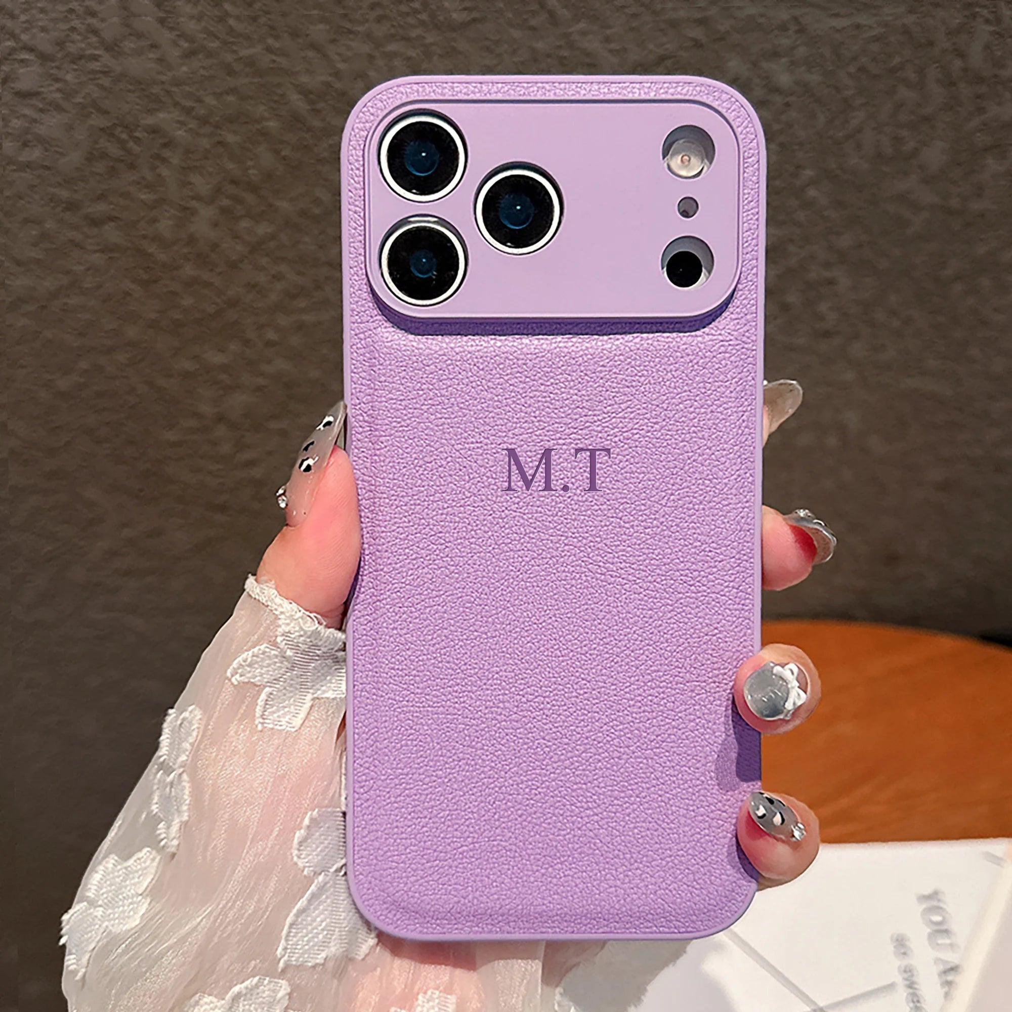 Personalized Luxury Customized Name 3D DIY Hot Engrave Faux Leather Phone Case For iPhone 17 16 15 14 13 Pro Max Plus Air TechVisio
