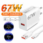 67W 6A Turbo Fast USB Charger For Xiaomi 12 13 14 15 17 Pro Redmi Note 11 12 13 14 Pro POCO X5 X6 X7 Type C Quick Charging Cable TechVisio