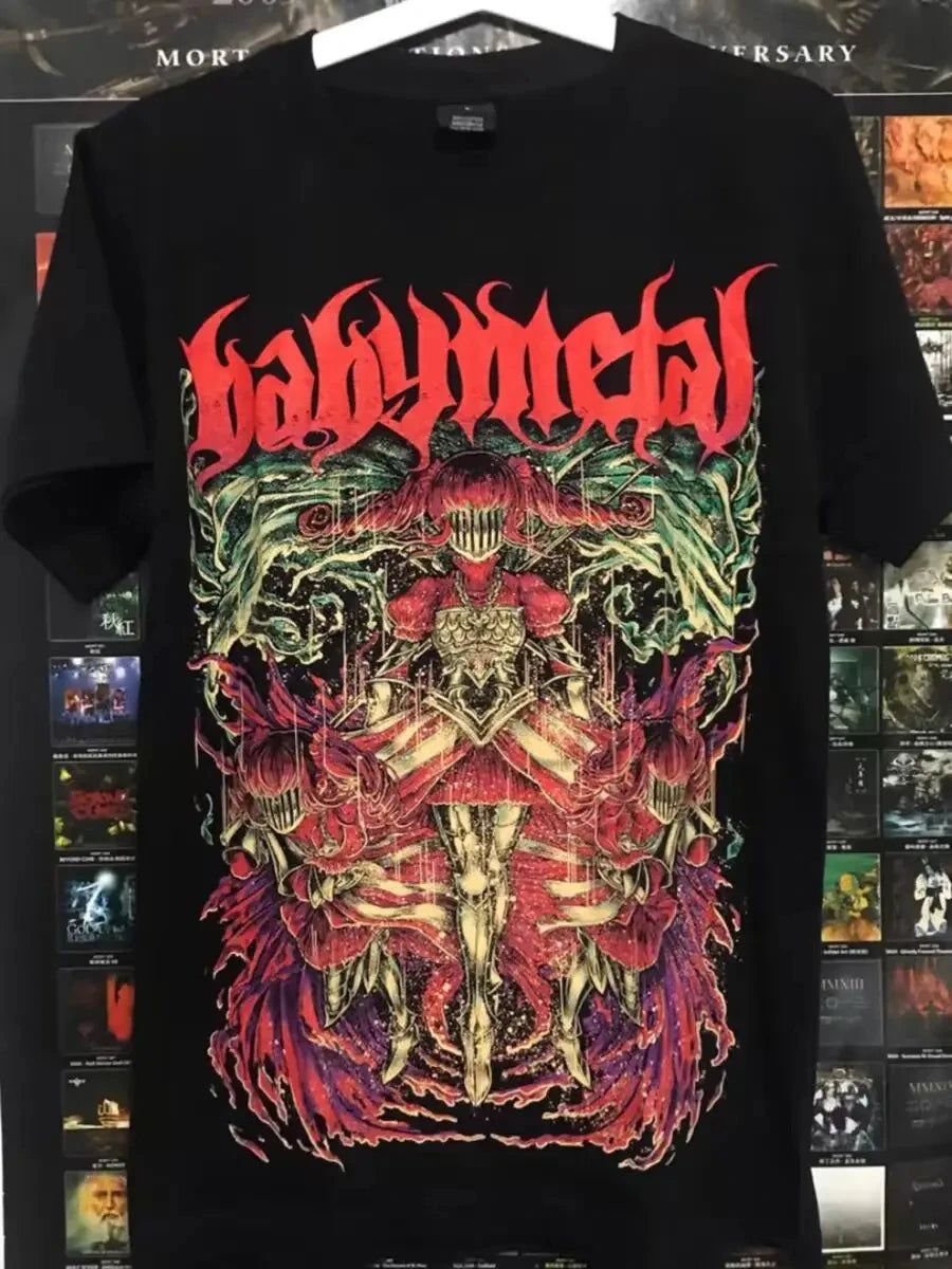 Japanese Metal Idol Group BABYMETAL Mange Poster Graphic Print T-shirt Men Women O-neck Cotton Fashion Tee Oversized Summer Tops TechVisio