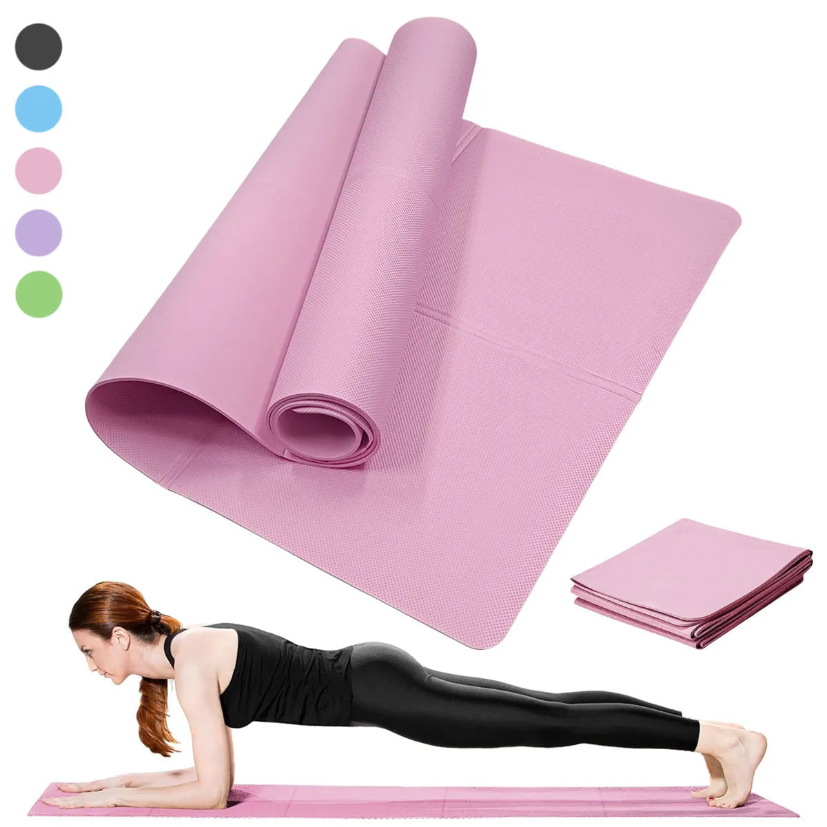Yoga Mat Pilates Fitness Mat 3/4/6mm Thicknes Non Slip Yoga Cushion Travel Fitness Exercise Pad for Women Home Gym Floor Workout TechVisio