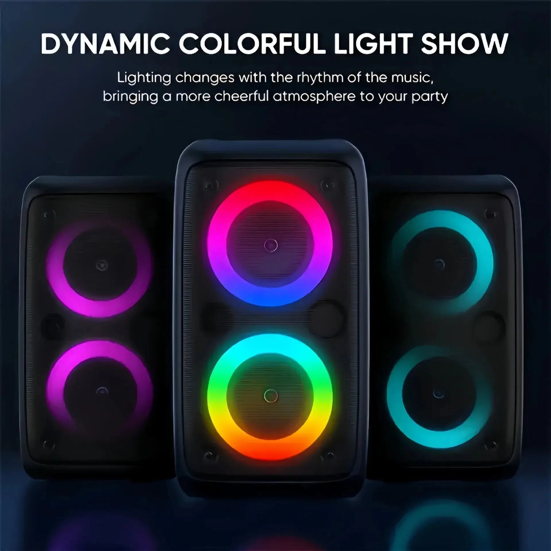Enceinte Karaoké AyeBeau HY-3317 – 10W | LED Disco | TWS | FM TechVisio