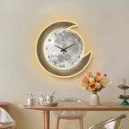 Horloge Murale LED Lune & Terre Acrylique Silencieuse – 40cm ou 50cm TechVisio