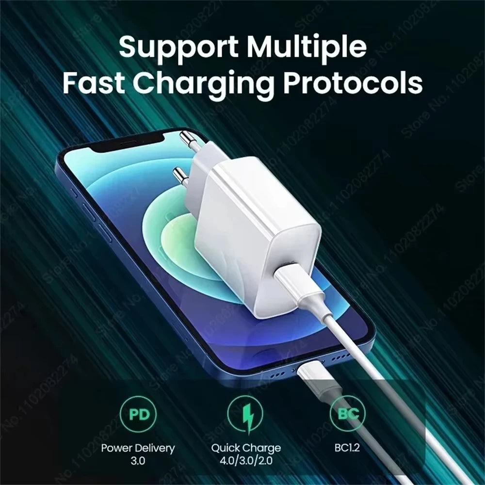 Chargeur iPhone 40W USB-C LUFFYBOY – Charge Rapide + Câble Inclus
