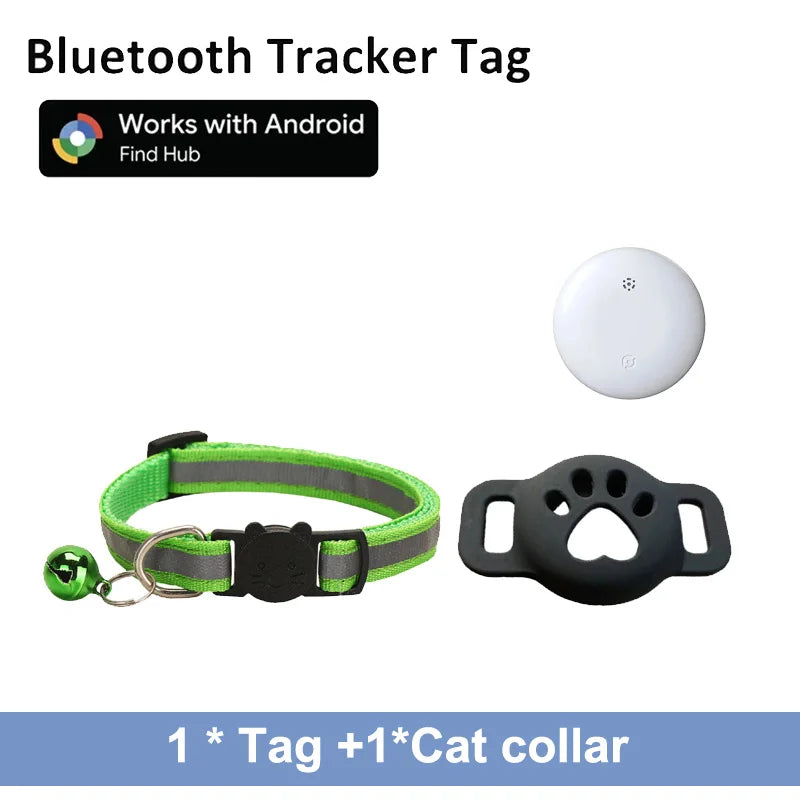 Bluetooth Tracker Compatible with Google Find My (Android Only), Tracker for Pets, Cat Location Tracker with Holder, Cat Collar TechVisio