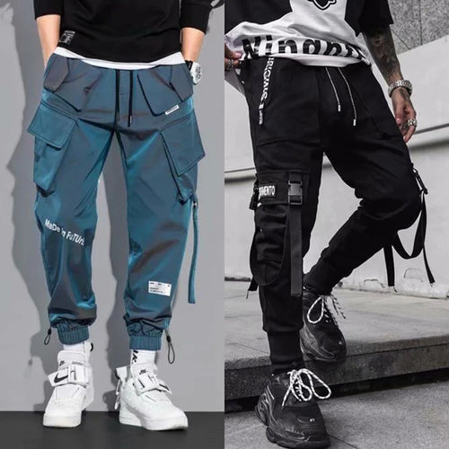Thin Streetwear Casual Pants Men Ribbons Harem Jogging Pants Male Slim Fit Spring Cargo Pants Multi-Pockets Women Trouser K1299 TechVisio