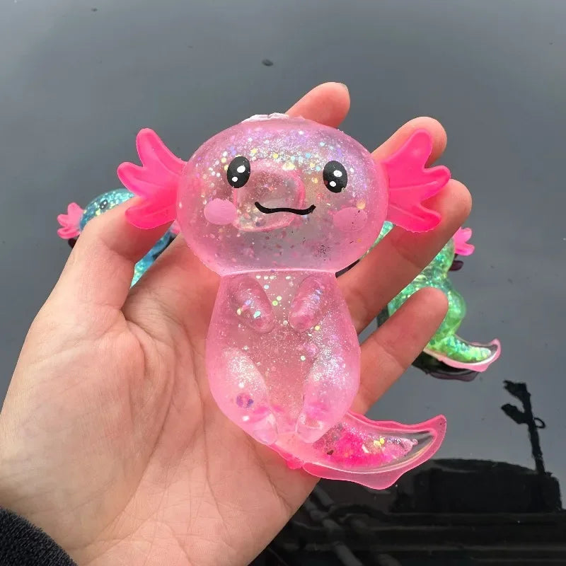 Squishy Axolotl Anti-Stress Slow-Rising – TPE Ultra-Doux, ASMR, 4 Coloris