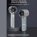 Ventilateur Portable 199 Vitesses Diamants Type-C – IPX4, Écran Digital TechVisio