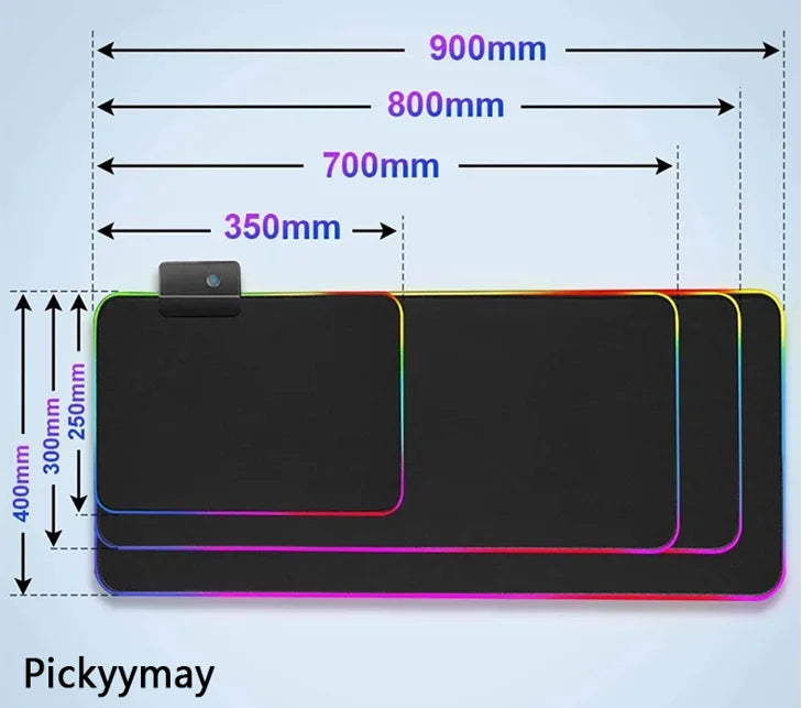 Tapis de Souris Gaming XXL RGB — Éclairage LED, Motif Space Galaxy, Antidérapant — Toutes Tailles