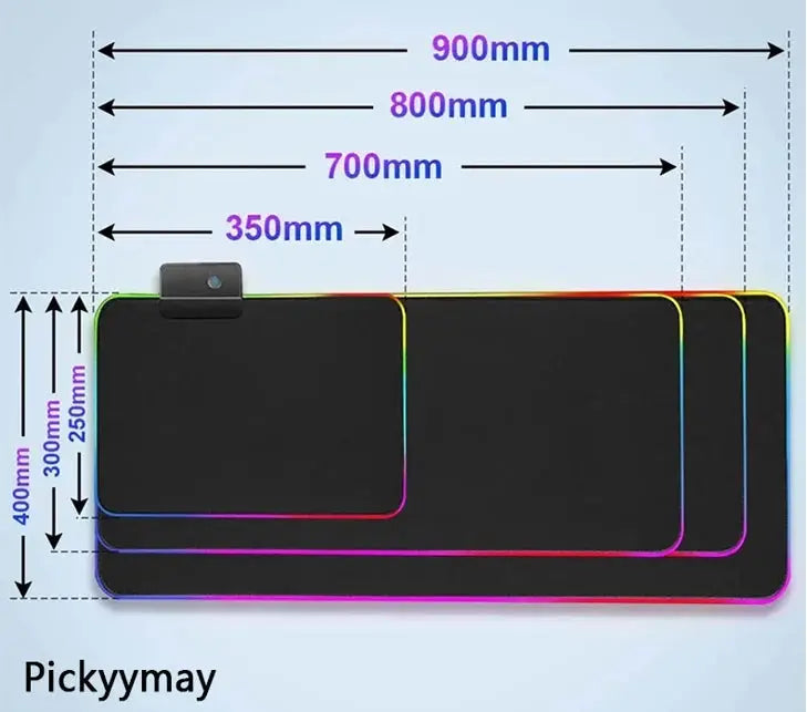 Tapis de Souris Gaming XXL RGB — Éclairage LED, Motif Space Galaxy, Antidérapant — Toutes Tailles TechVisio