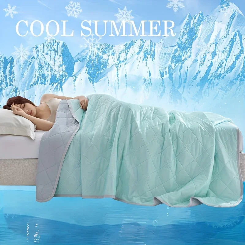 Large Cooling Blanket for SleepersDual-Sided Soft&Lightweight Summer Bedding,100% Polyester Woven Quilted Throw,Machine Washable TechVisio