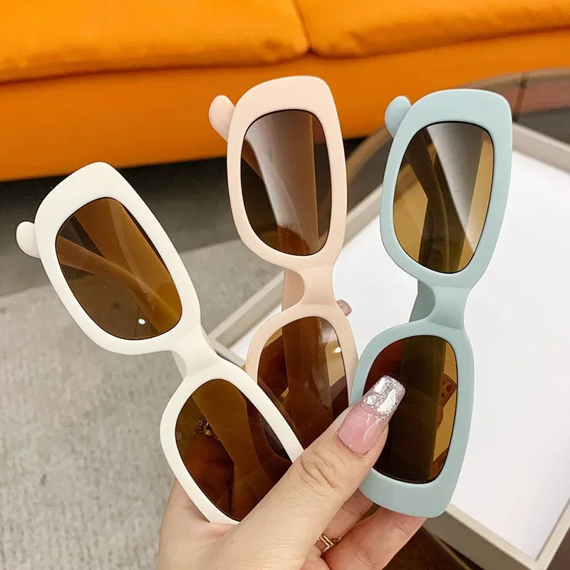 Children Cute Vintage Frosted Rectangle Sunglasses Outdoor Girls Boys Sweet Sun glasses Protection Classic Kids eyewear UV400 TechVisio