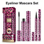 YANQINA Liquid Eyeliner Pencil 4D Waterproof Mascara Set Cosmetics Eye Liner Thick Curling Mascara Eyebrow Pencil Eyes Makeup TechVisio