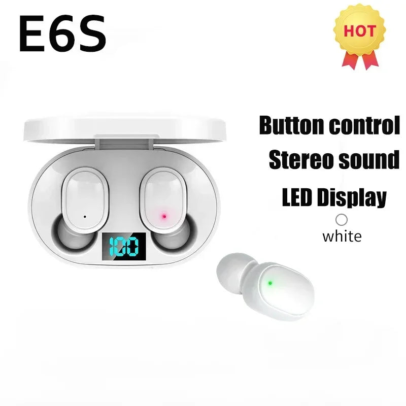 Écouteurs TWS DAMORE E6S – ANC | Micro | Bluetooth | Blanc & Noir
