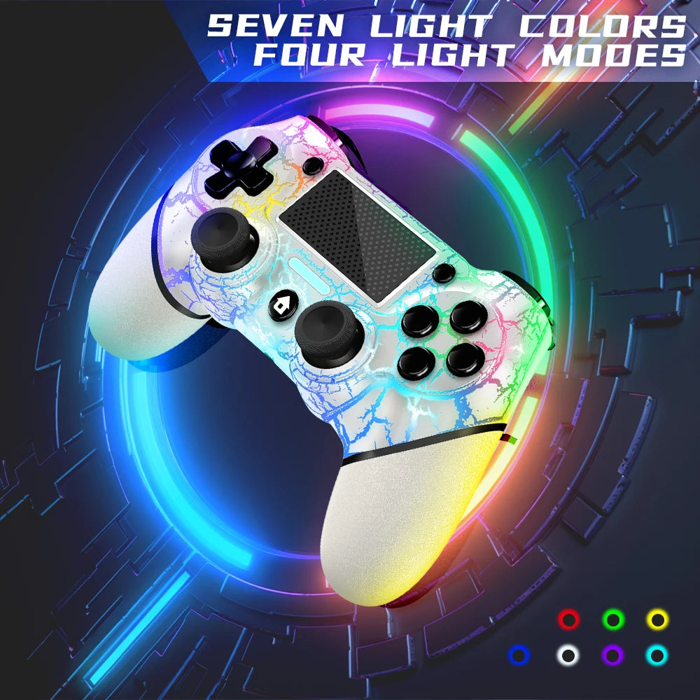 AceGamer RGB Wireless PS4 Controller – LED Crack | 1000mAh | PC Steam