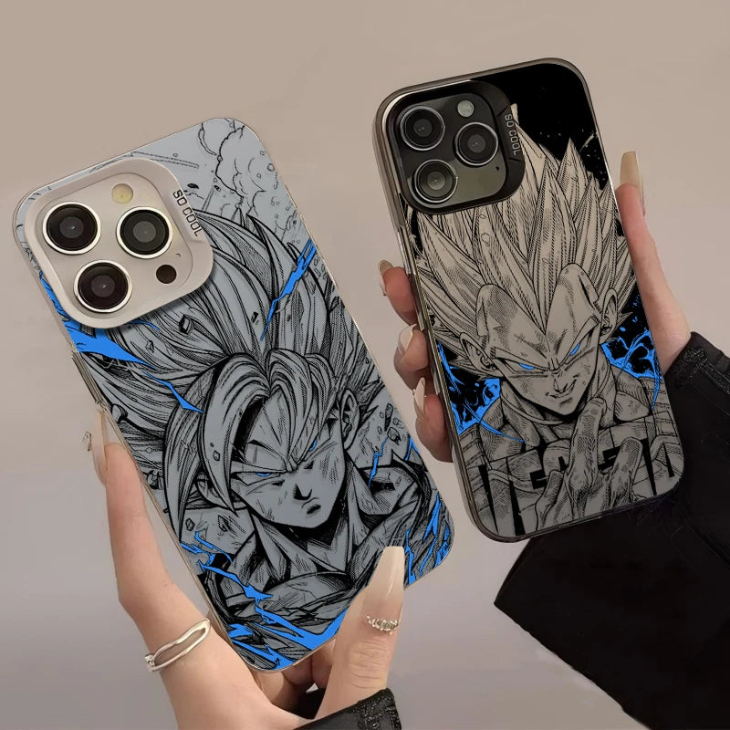 Coque iPhone Dragon Ball – Goku & Vegeta, PC+TPU Anti-Choc, iPhone X à 17 Pro Max