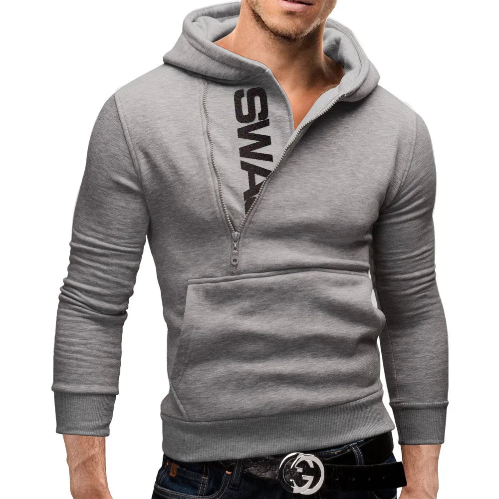 Men's Full Zip Hoodie Jacket Hooded Plain Pocket Sports Outdoor Daily Sports Hot Stamping Designer Basic Casual Sweatshirts TechVisio
