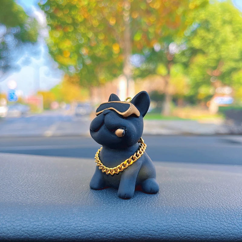 Figurine Bulldog Résine Tableau de Bord – Déco Voiture, 3 Coloris