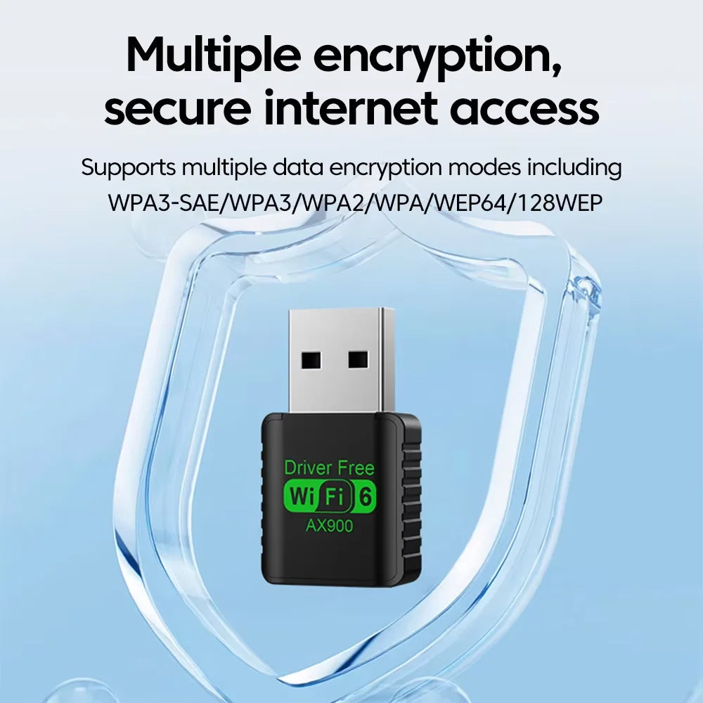 Adaptateur USB WiFi 6 + Bluetooth 5.4 – 900Mbps Dual Band, Sans Pilote