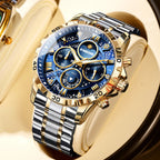 2026 Men Watch Light Luxury Business Steel Belt Moonphase Starry Night Light Waterproof Men's Fashion Quartz Clock Watches Gift TechVisio