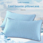 Summer Cooling Pillowcase Solid Color Ice Bean Bean Pillowcase Cool Feeling Air Conditioning Cover Washable  (No Pillow) 48x74cm TechVisio
